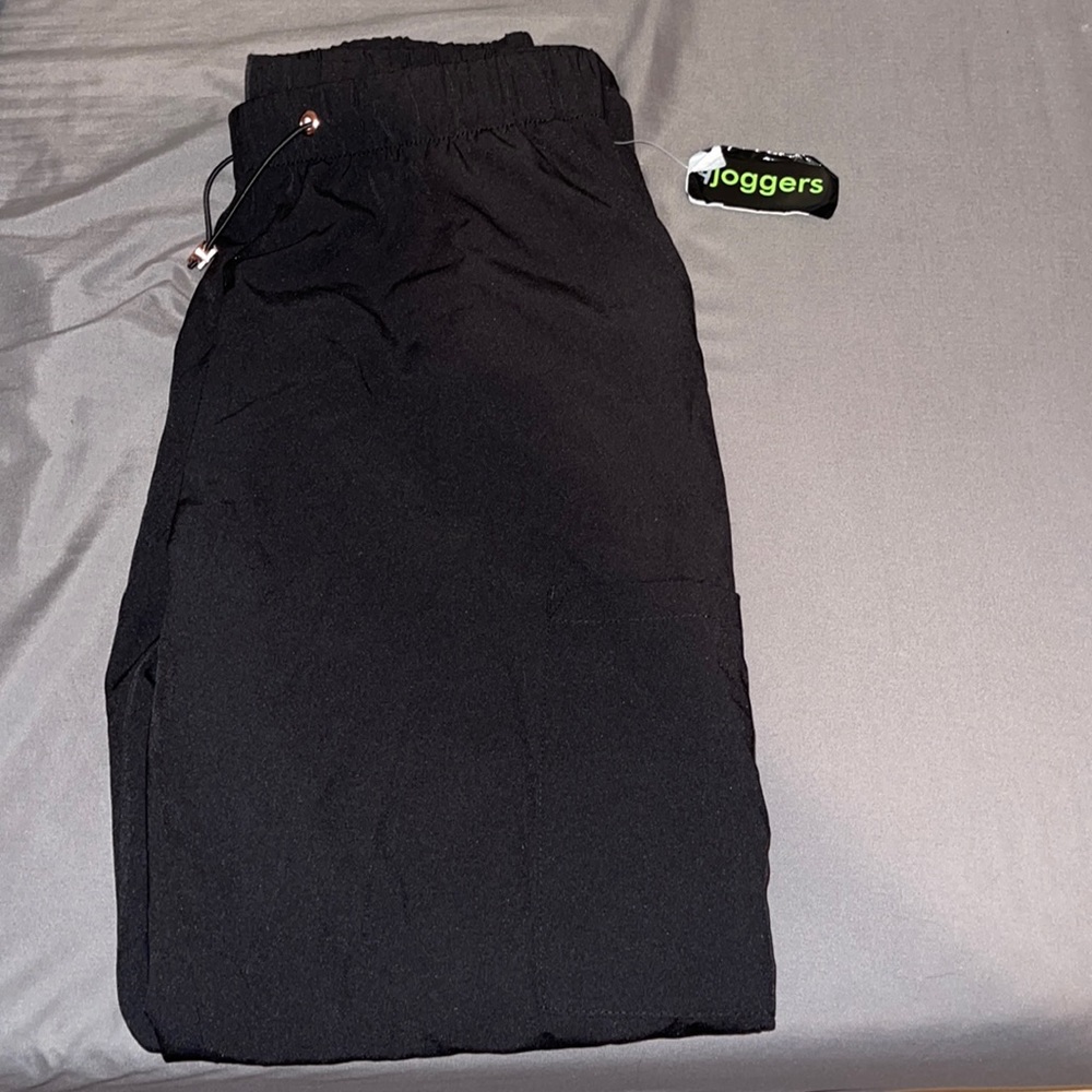 Black scrub joggers